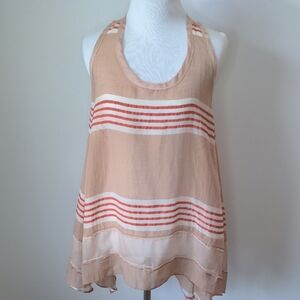 Rag & Bone Racerback Beige and Red Striped Tank Top 6